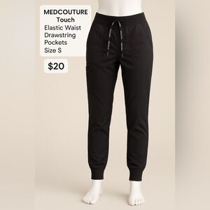 Med Couture Touch Black Scrub Pants Jogger Style ST Size Small Medical